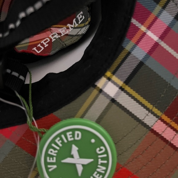 NWT SUPREME x GORE-TEX “S” Logo Plaid 6-Panel Hat SS19 collab - streetwear - Picture 3 of 5